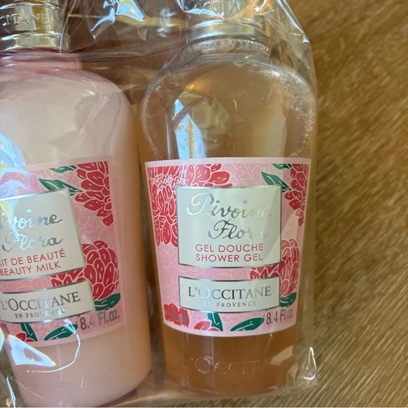 L'Occitane's Pivoine Flora Collection Pack 2 Beauty Milk & Shower Gel 8.4 FI.oz.